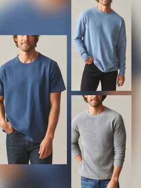 Lot of 3 American Giant Men's Medium 2 Long Sleeve Shirts & 1 Everett Shirt NWOT